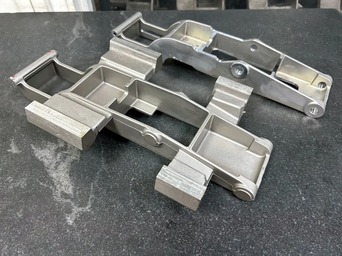 Aluminum castings as poured and after machining